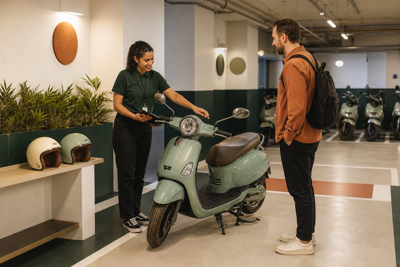 Scooter prepared for pickup